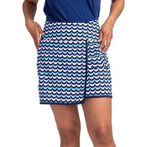 Kinona Womens Cart Golf 16" Golf Skort Blue UPF 50+ Skirt NWT Size Large L